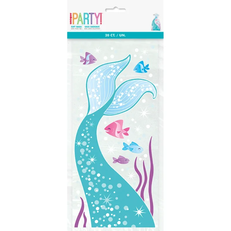Mermaid Cellophane Treat Bags 20ct - Image 3