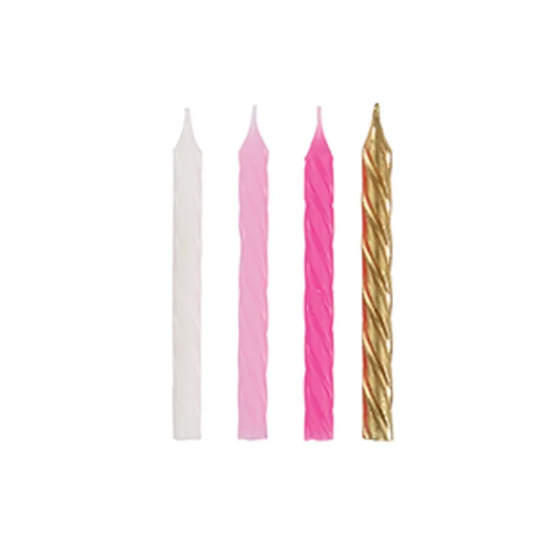 Pink White Gold Spiral Candles 24ct - Image 2
