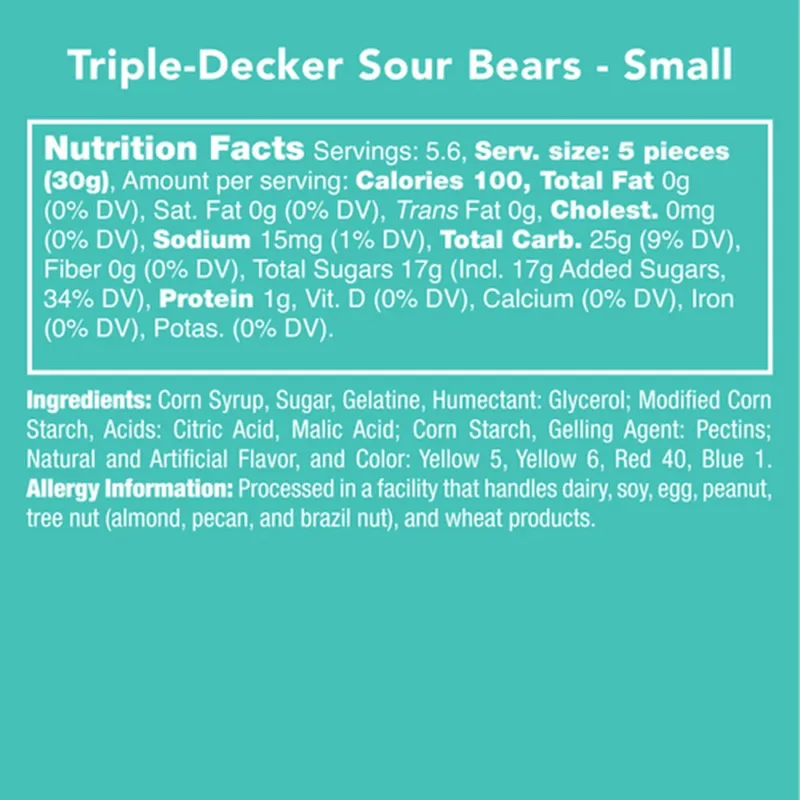 Candy Club 5.3oz Triple Decker Sour Bear - Image 4