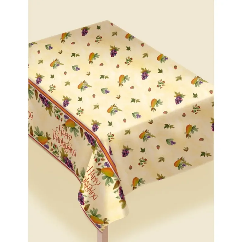 "Happy Thanksgiving" Medley Paper Table Cover 54x102"