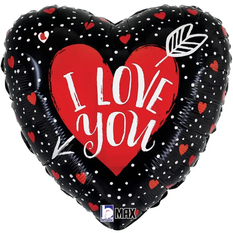 18" I Love You Arrow Heart Shaped Foil Balloon