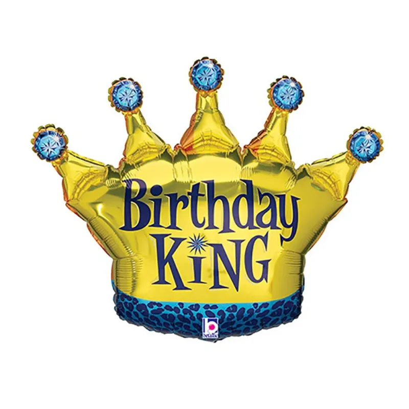 30" Birthday King Crown Balloon