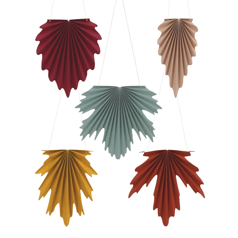 12" Fall Leaves Hanging Decor 5ct - Image 2