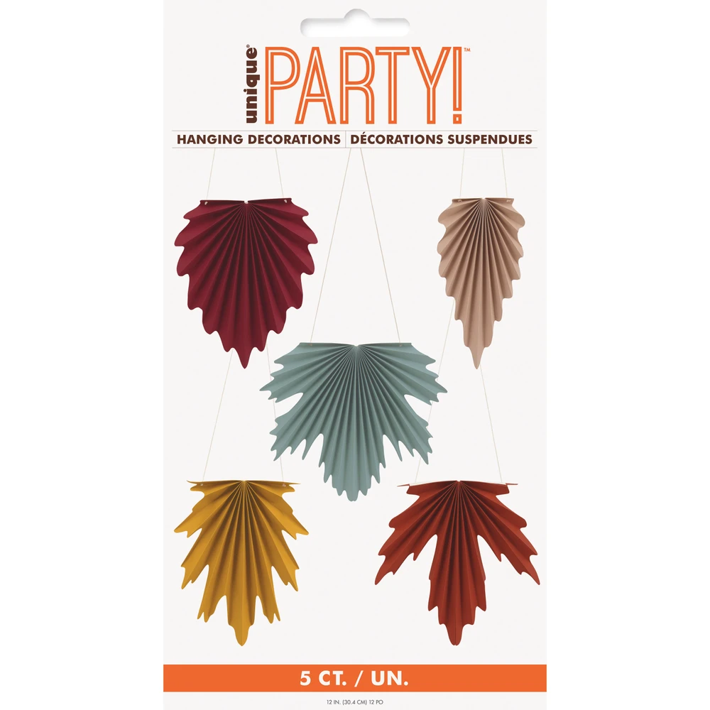 12" Fall Leaves Hanging Decor 5ct