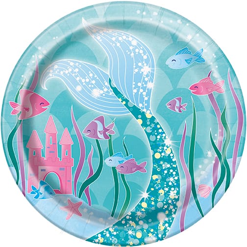 Mermaid 7" Paper Plates 8ct