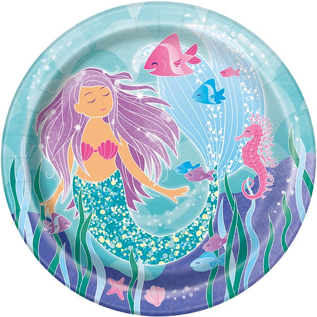 Mermaid 9" Paper Plates 8ct