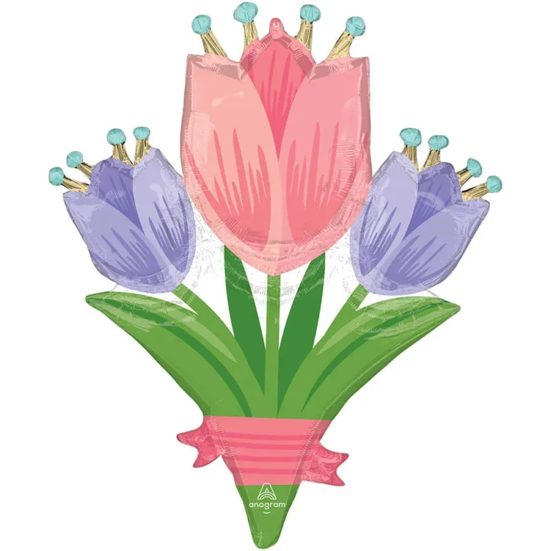 38" Spring Tulips Foil Balloon