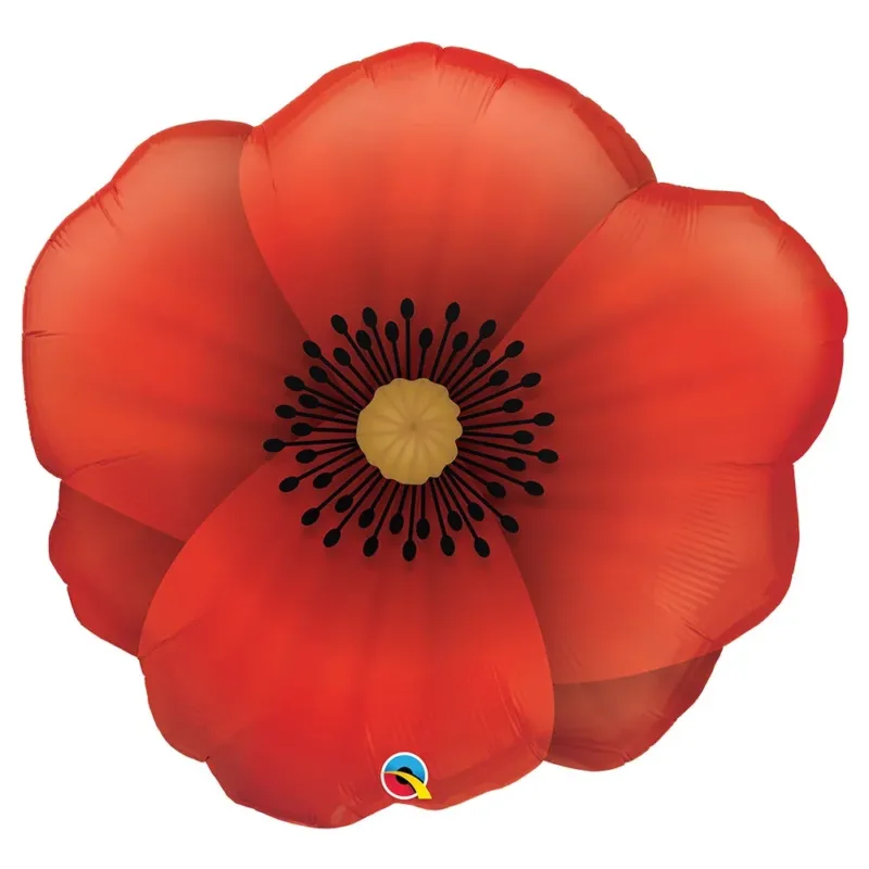 31" Pretty Poppy Foil Balloon
