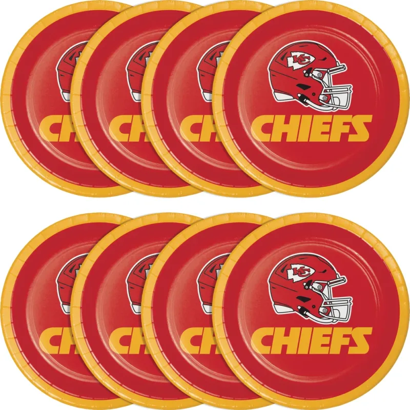 7" Kansas City Chiefs Plates 8ct - Image 2