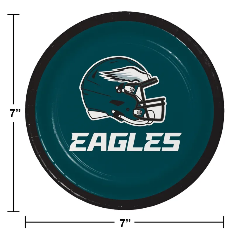 7" Philadelphia Eagles Plates 8ct - Image 2