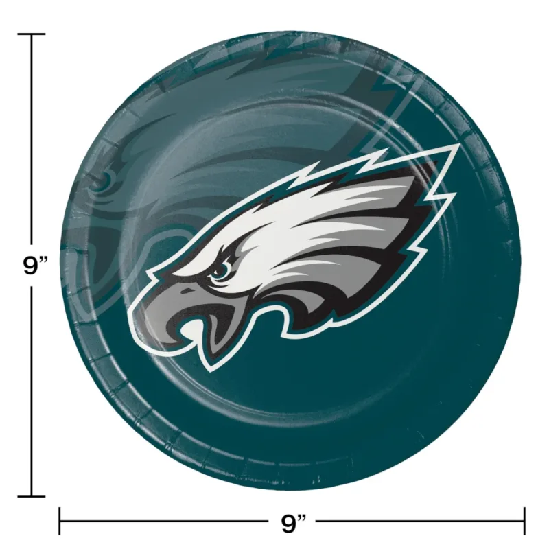 9" Philadelophia Eagles Plates 8ct - Image 2
