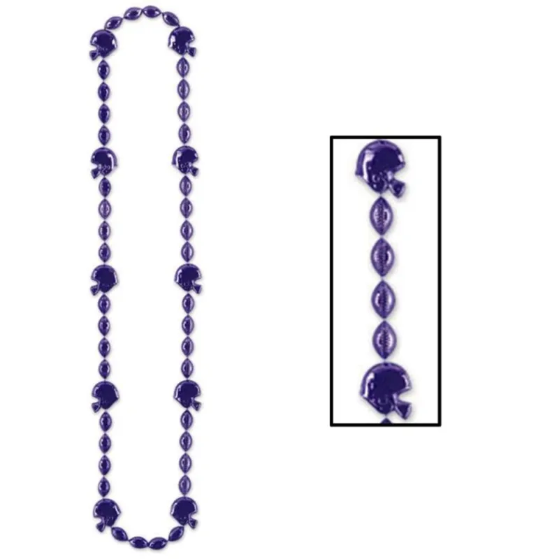 Purple Football Beads