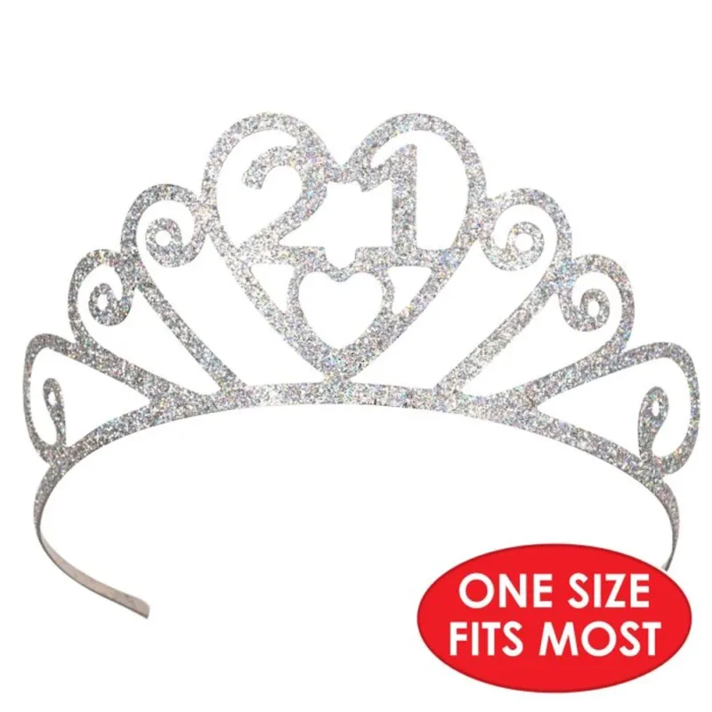 21st Glittered Tiara - Image 4