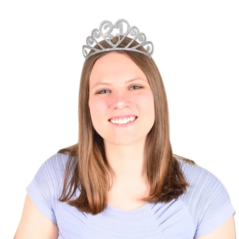 21st Glittered Tiara - Image 3