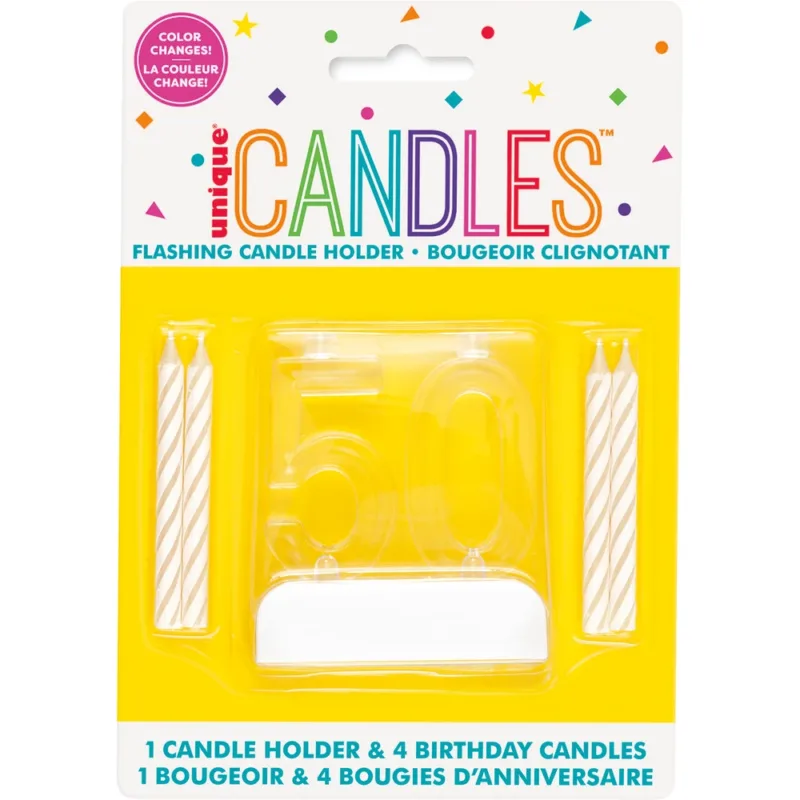 Multi-Color Flashing 50 Candle Holder