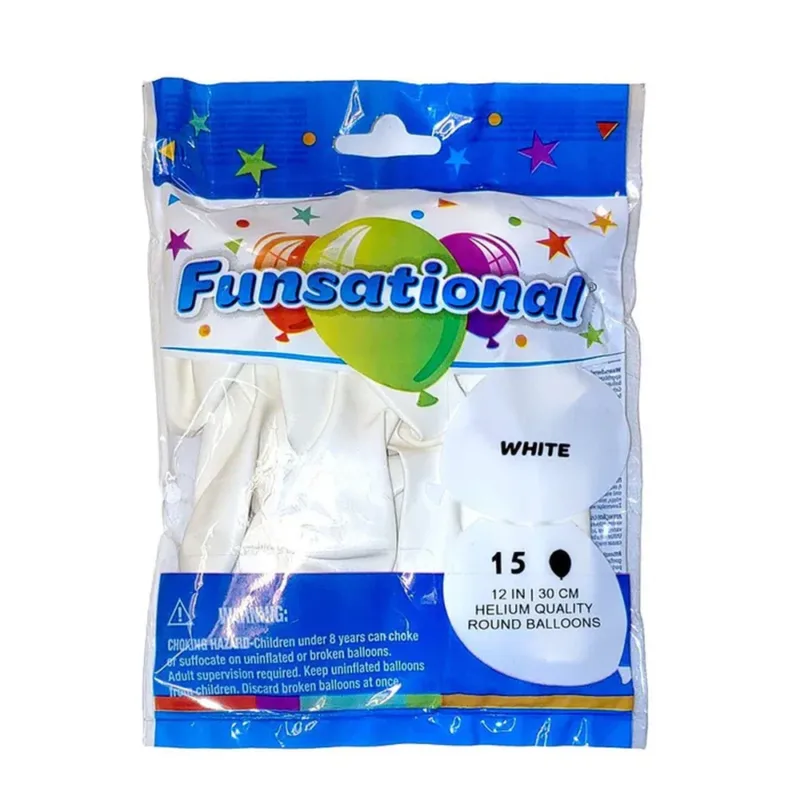 White 12' Latex 15ct - Funsational - Image 2
