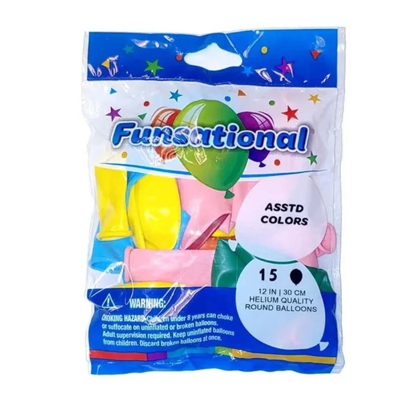 Standard Assorted 12' Latex 15ct - Funsational - Image 2