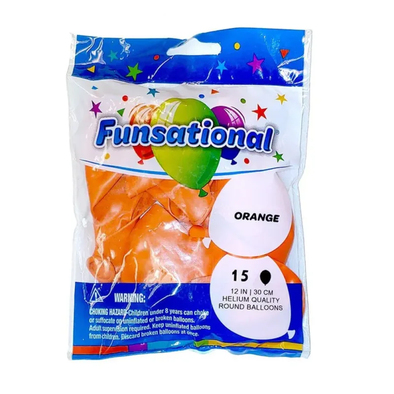 Orange 12' Latex 15ct - Funsational - Image 2