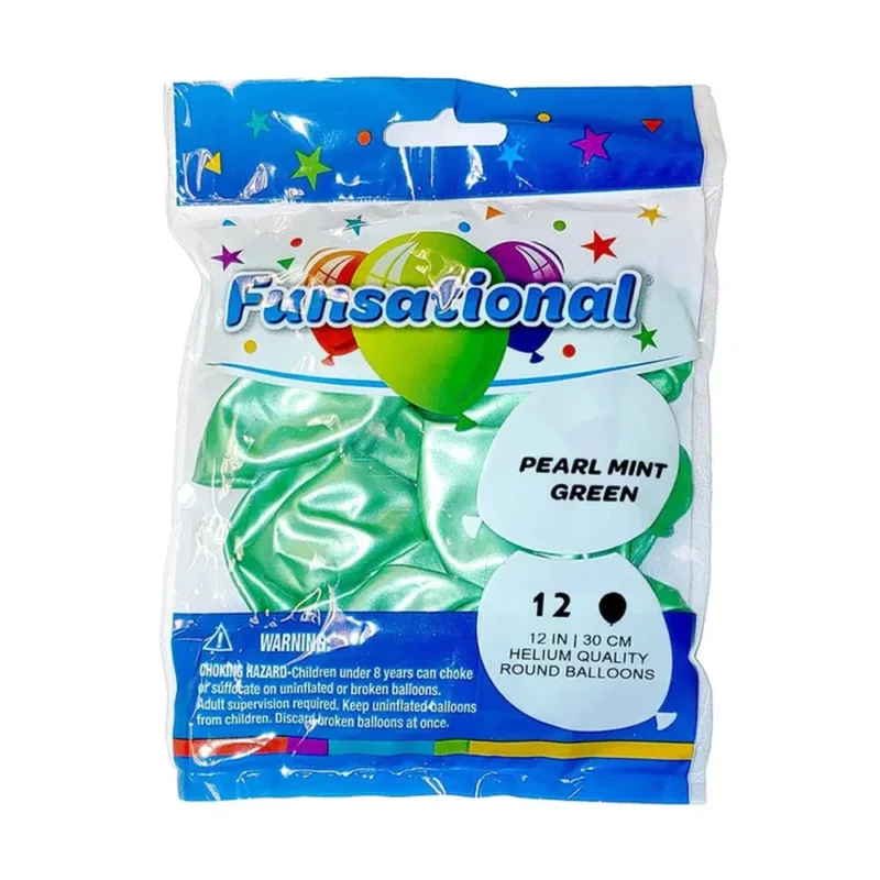 Pearl Mint Green 12' Latex 15ct - Funsational - Image 2