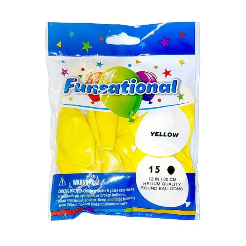 Yellow 12' Latex 15ct - Funsational - Image 2