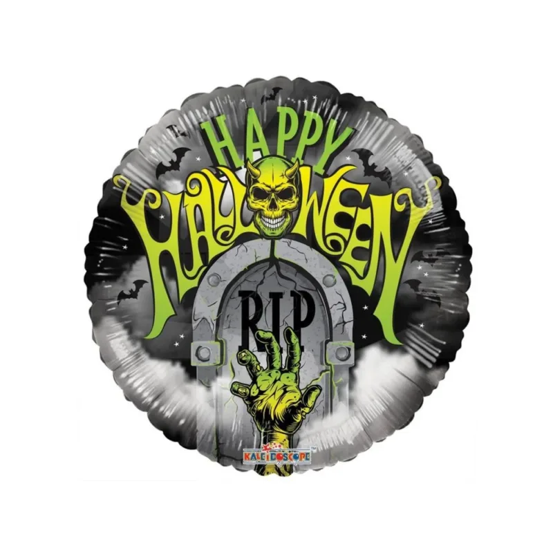 18" "Happy Halloween" R.I.P. Tombstone Balloon