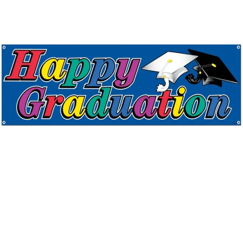 60" Happy Graduation Plastic Banner