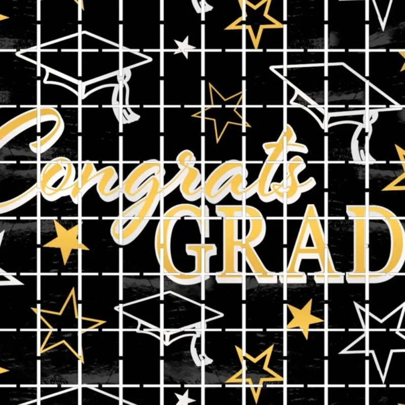 6' Congrats Grad Matallic Square Curtain - Image 3