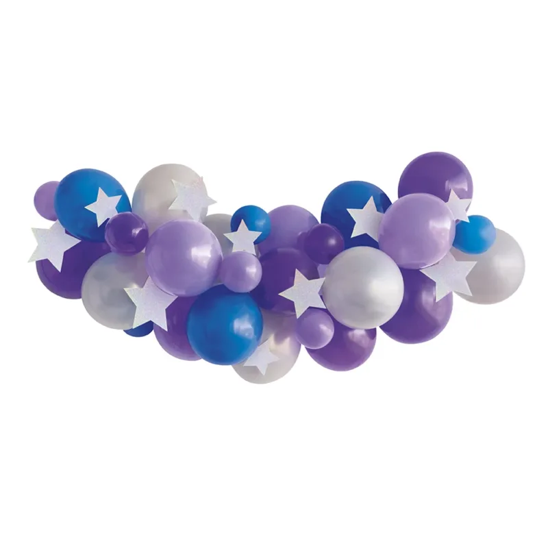 8' Purple/Royal Blue/Silver Latex Balloon Arch Kit - Image 3