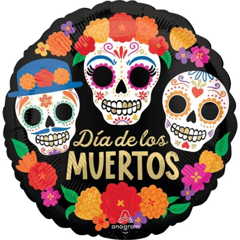 17" "Dia De Los Muertos" Sugar Skull & Marigolds