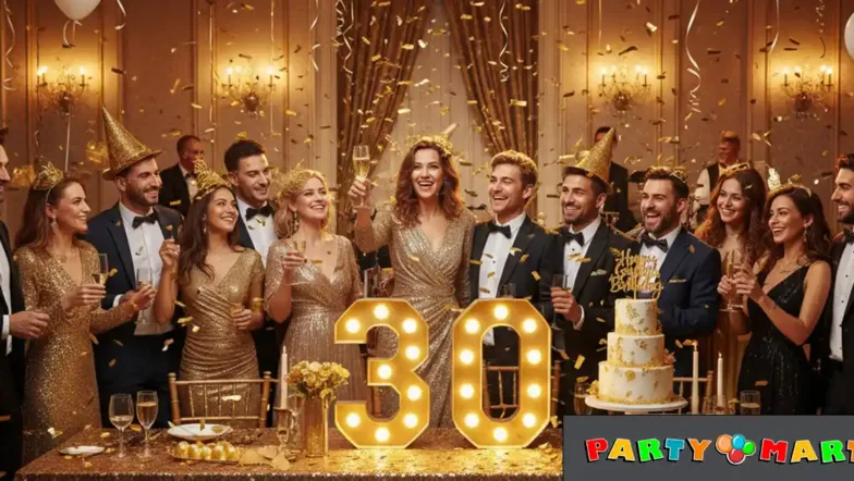 People Celebrating a 30th Golden Birthday