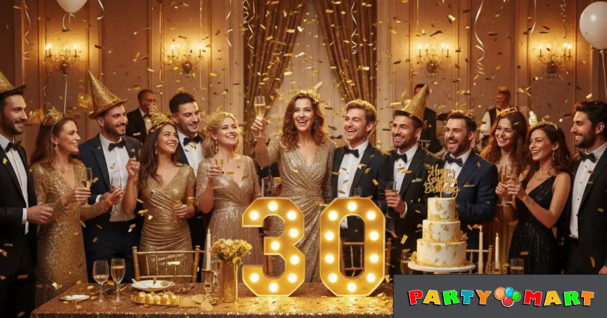 People Celebrating a 30th Golden Birthday