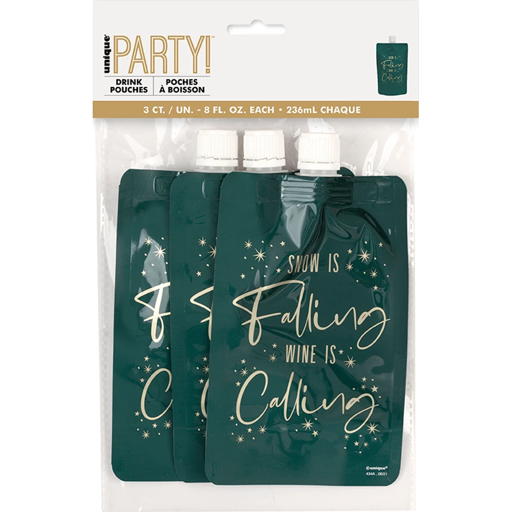 8oz Snow Is Fallng Drink Pouches 3ct