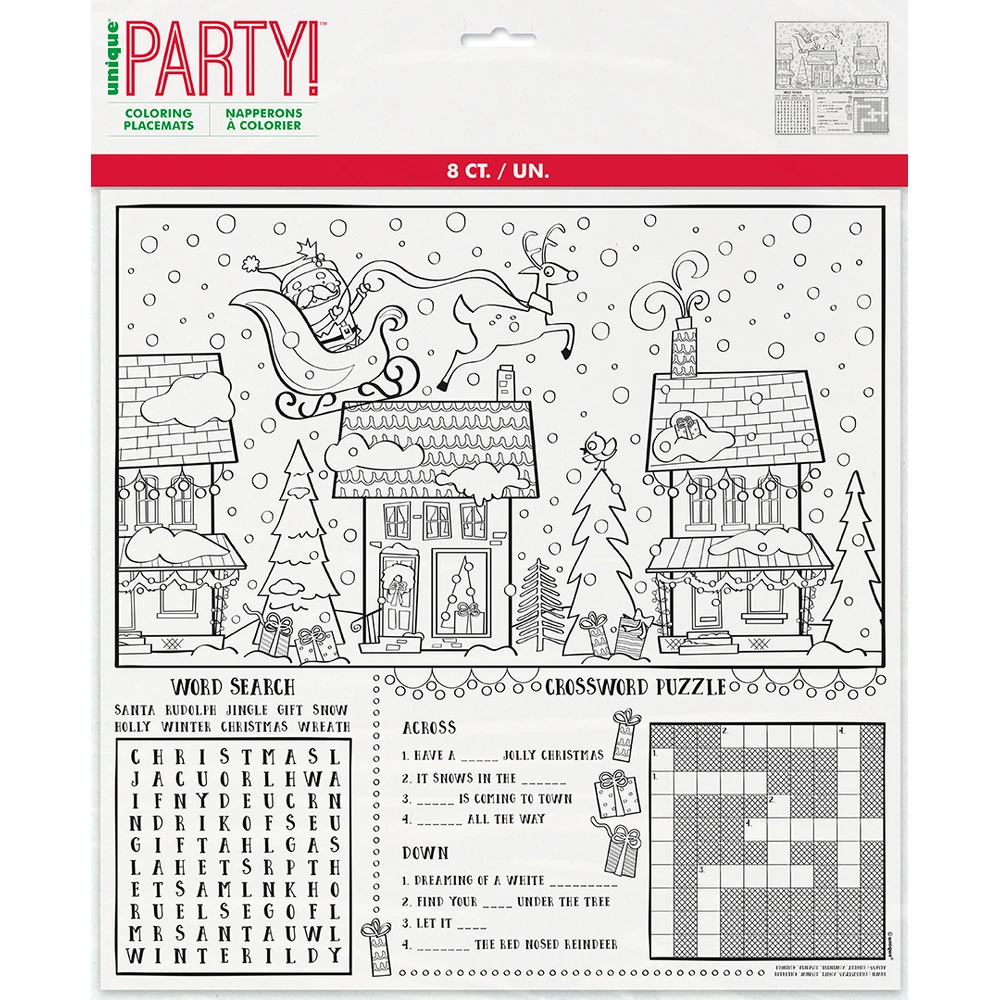 Christmas Coloring Placemats 8ct