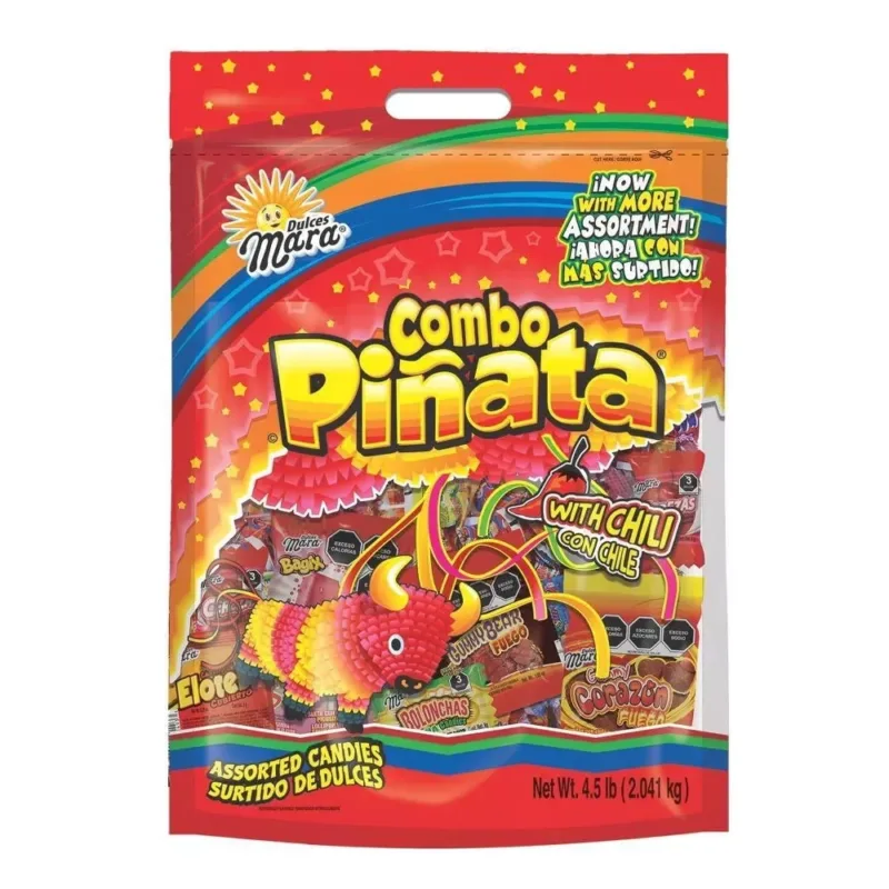 front of combo pinata mexican candy bag
