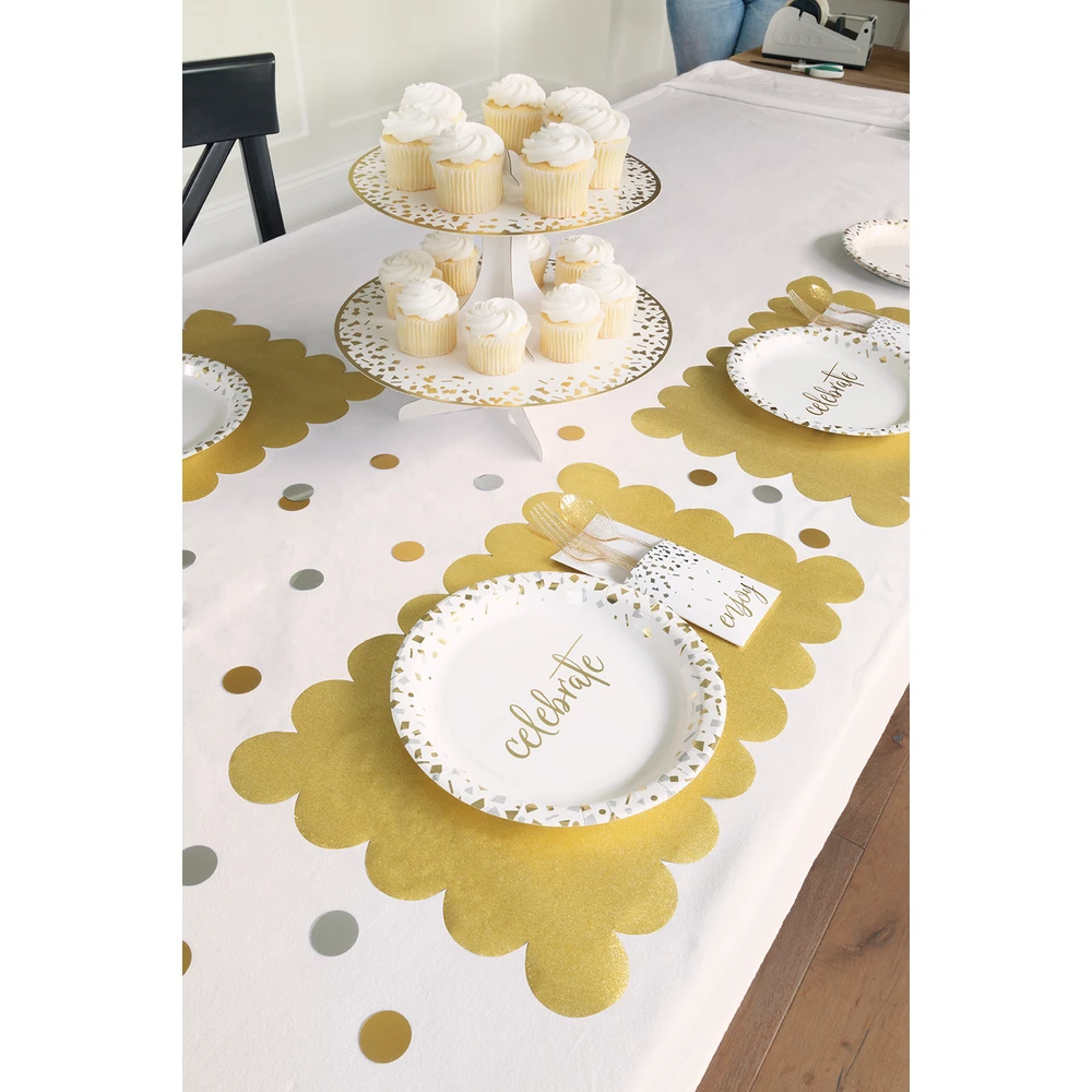 Glitter Gold Placemats 17x11" 8ct - Image 3