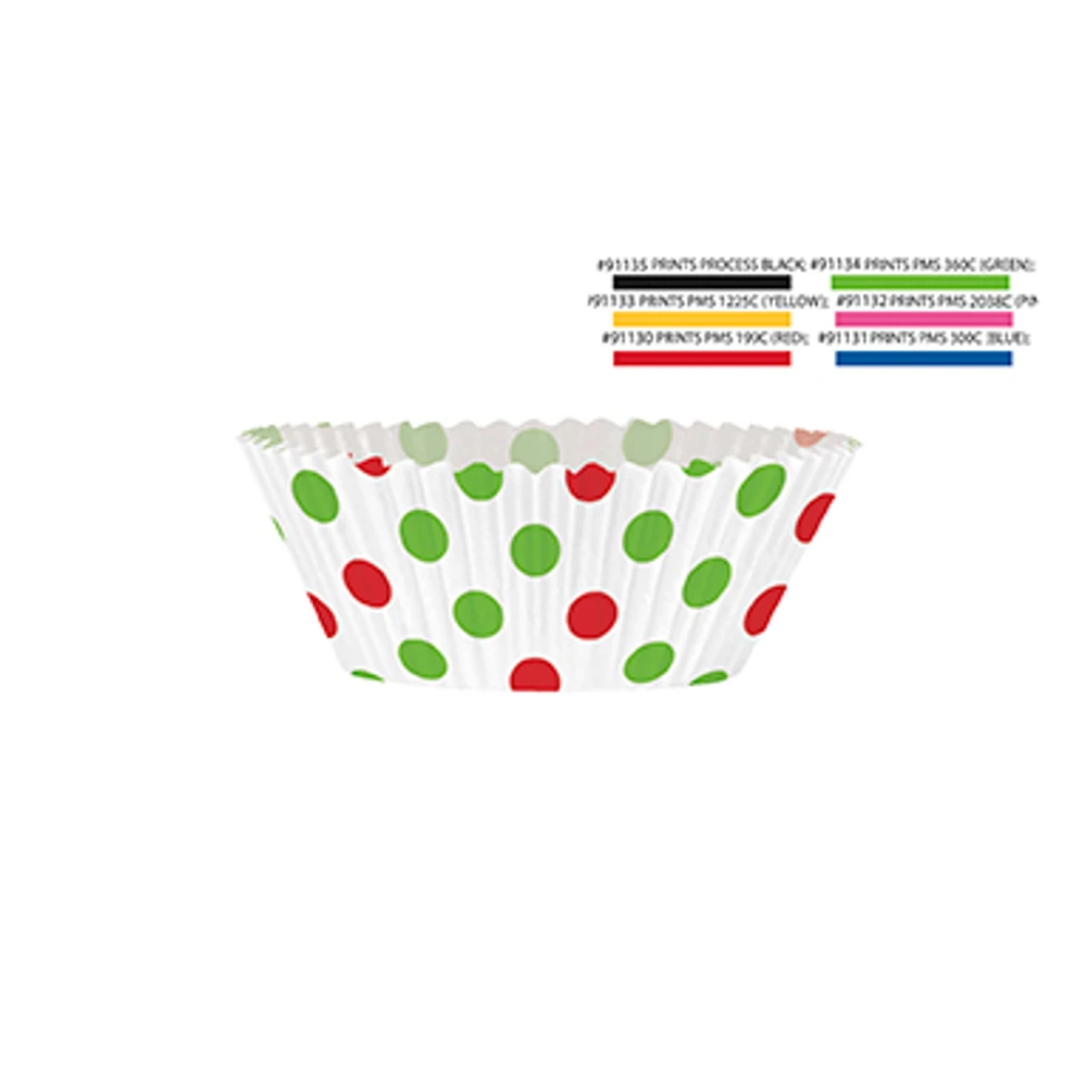 Green & Red Polka Dot Cupcake Kits 24ct - Image 2