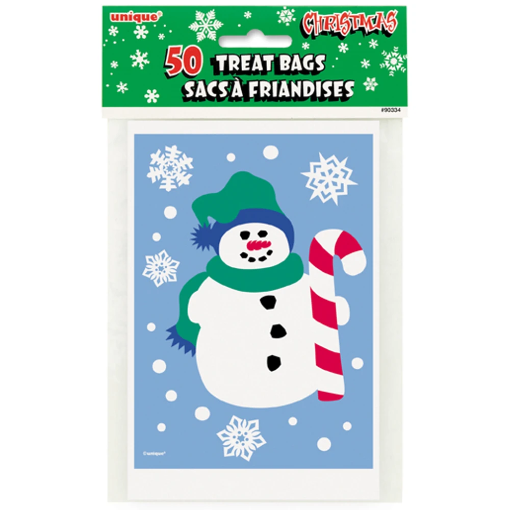 Snowman Treat Bags 6x4" 50ct - Image 2