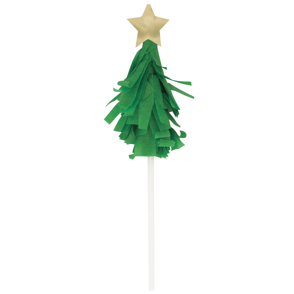 Vibrant Christmas Cake Topper 6ct - Image 4