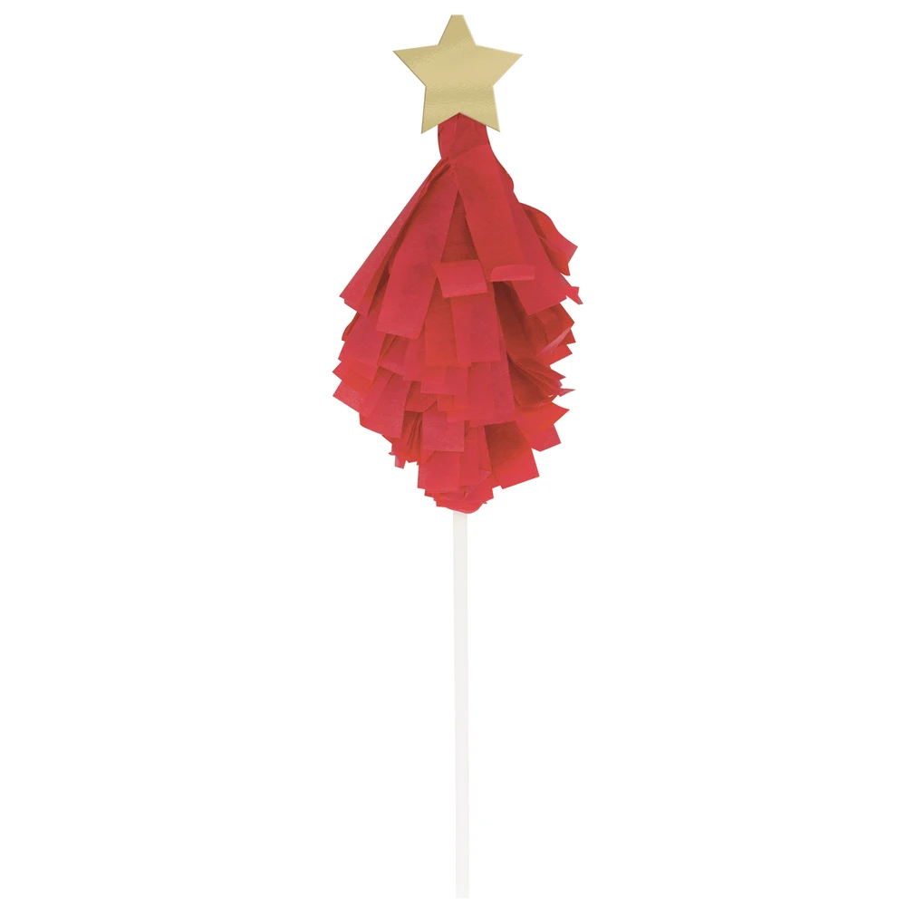 Vibrant Christmas Cake Topper 6ct - Image 6
