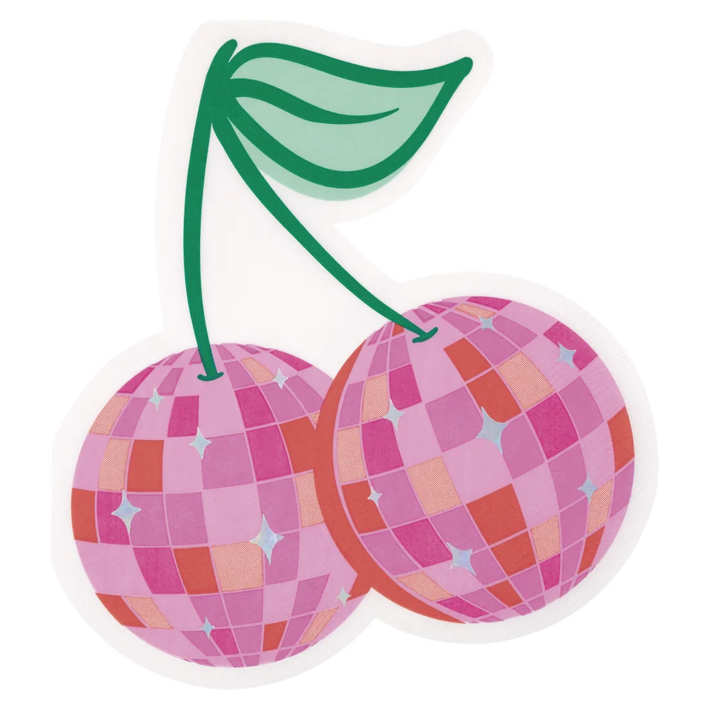 Summer Disco Cherry Beverage Napkins 16ct