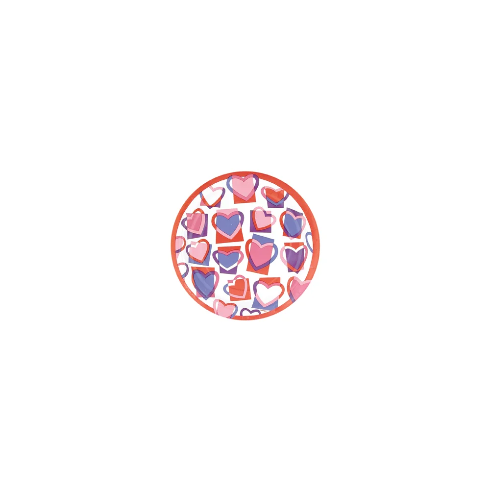 9" Open Hearts Plates 8ct
