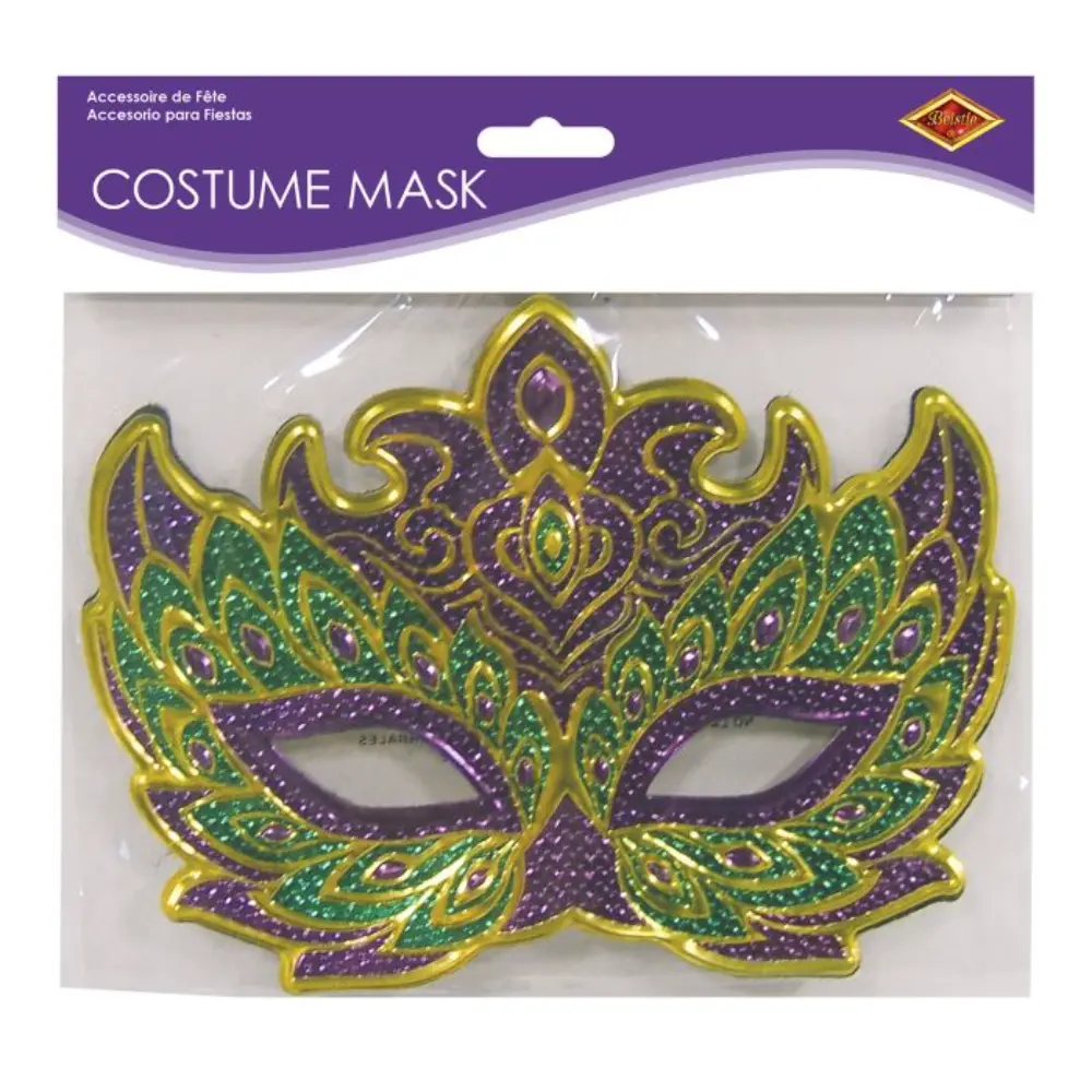 Mardi Gras Metallic Masquerade Mask - Image 2