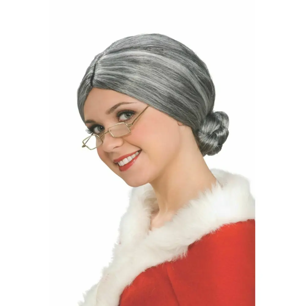 Grey Old Lady Wig W/ Bun