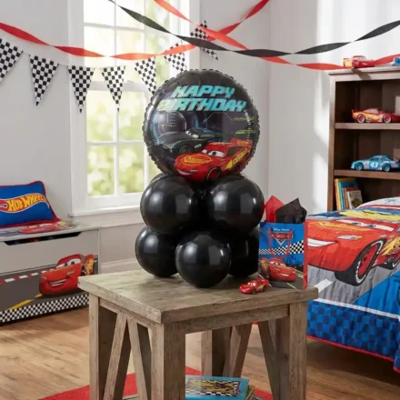 Birthday cars balloon center piece