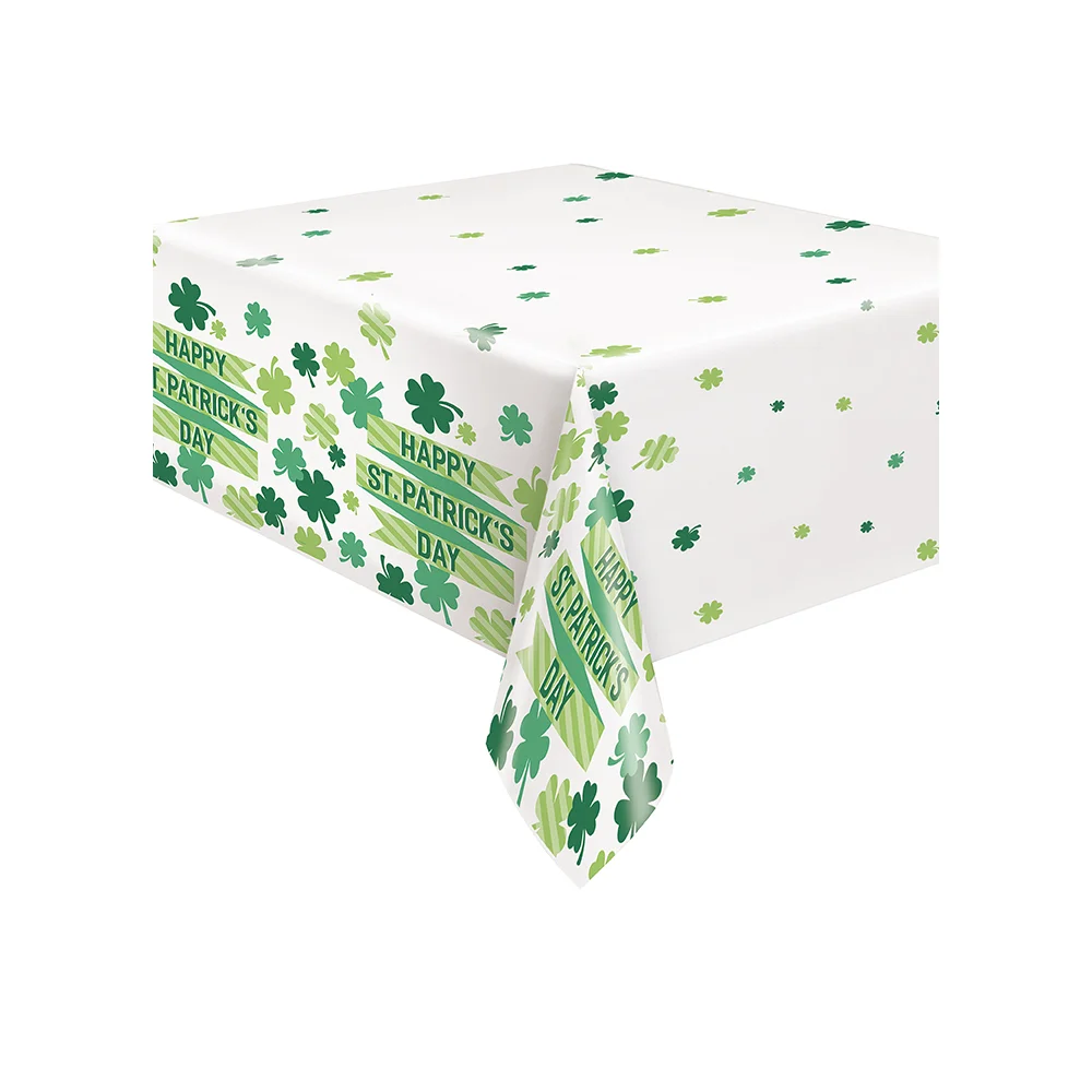 Lucky Clover "Happy Patrick's Day" Table Cover 54"x84" - Image 2