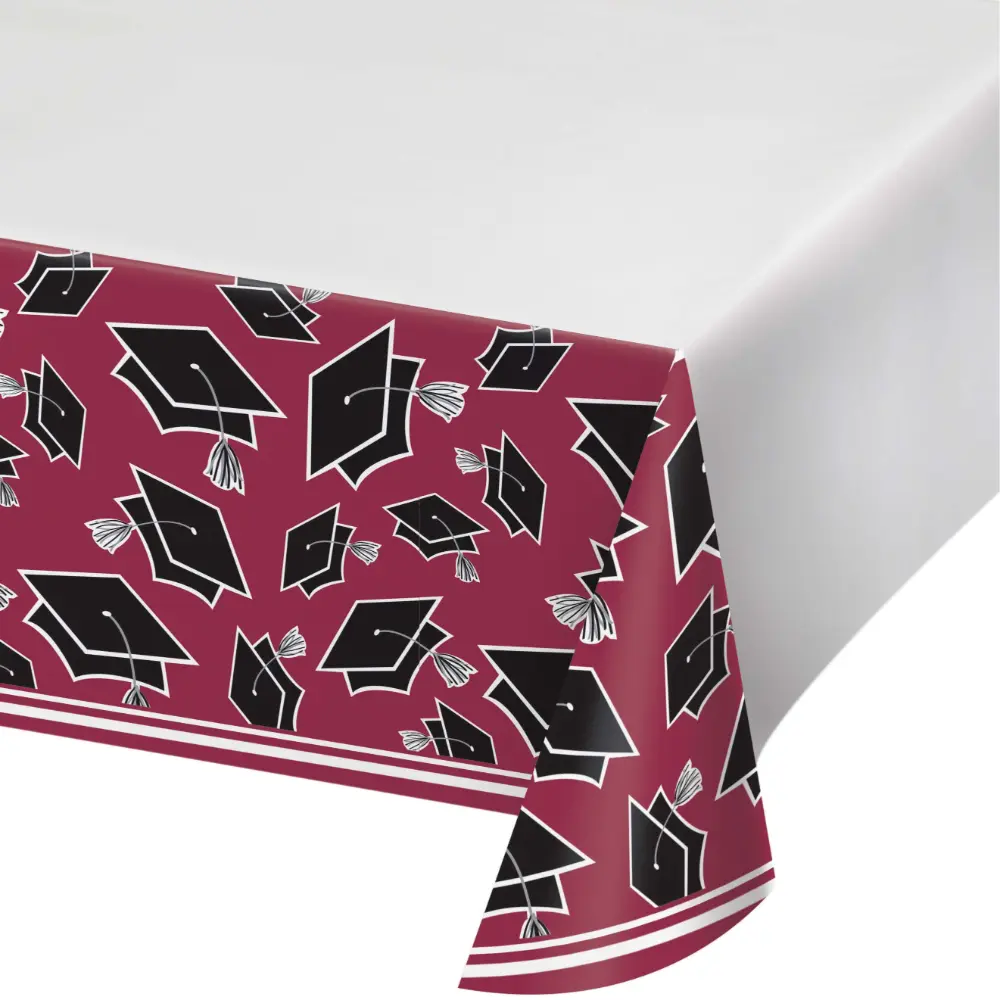 School Spirit Burgundy Table Cover 54"x102"