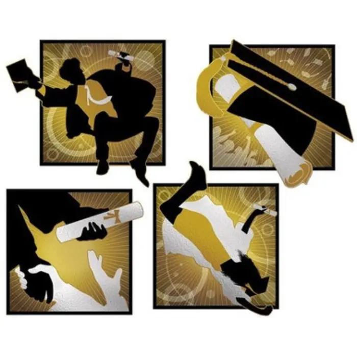 16" Graduation Foil Cutouts 4pc