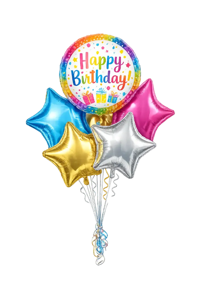Foil birthday balloon bouquet