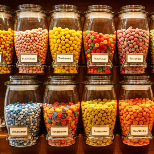 Colorful candy jars