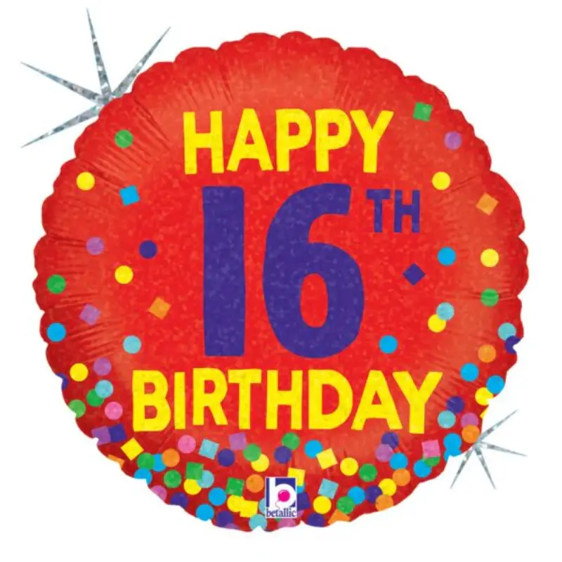 18″ Happy 16th Birthday Balloon